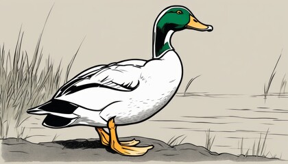 Poster - A duck standing on the ground