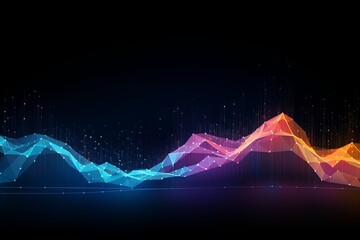 Wall Mural - digital graphic abstract background for technological processes, neural networks, digital data stora