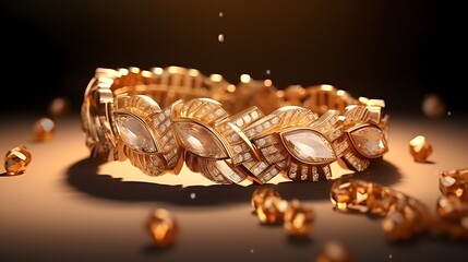 Wall Mural - Jewelry isolated on background. 3d rendering - illustration
