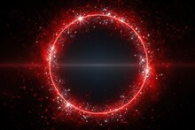 Ruby Rose Glitter Circle Of Light Shine Sparkles And Silver Moonbeam Spark Particles In Circle Frame