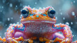 beautiful colorful frog cute print illustration