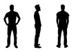 © curto - silhouette of a man front, side and back view of same man
