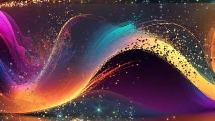 Wall Mural - abstract background with colorful wave, Seamless Animation Video Background in 4K Resolution	