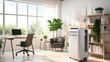 © Ziyan Yang - Portable mobile air conditioner in office interior.
