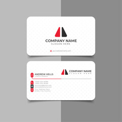 Wall Mural - elegant minimal white and red business card template