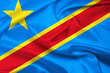Flag Of Congo-Kinshasa, Congo-Kinshasa flag, National flag of Congo-Kinshasa. fabric flag of Congo-Kinshasa.