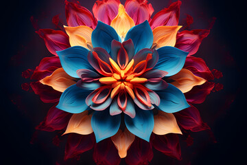 Poster -  flower with colorful petals 