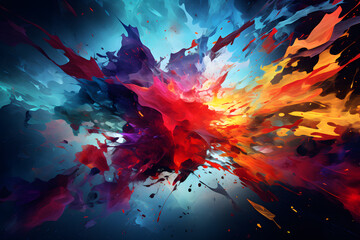 Poster - Abstract digital art with vibrant colors background