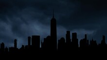 Lightning And Thunderstorm Flash Over Freedom Tower And One World Trade Center Skyline,  Manhattan, New York City, USA