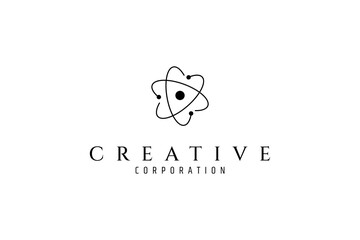 atom logo in flat design style