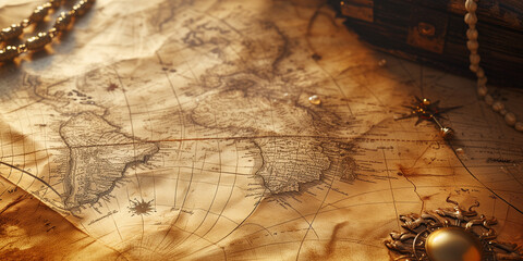 Wall Mural - Old sea map concept background 