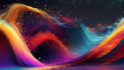 Wall Mural - abstract colorful wave background video animation, Seamless Animation Video Background in 4K Resolution	