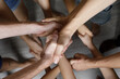 © artmim - Many human hand close up. Success, partnership, team and friendship concept