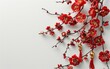 clean white background with chinese new year decoration