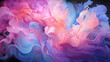 Abstract swirls of multicolored smoke. Light pastel pink, blue, purple fluid art. Copy space wallpaper.