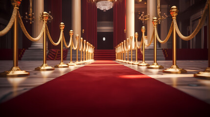 Red carpet staircase background, VIP entrance, night awards ceremony