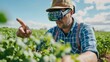 Shot of augmented reality AR glasses empowering farmers with real time data overlays on the field