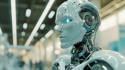 Poster - A high-tech robot,artificial intelligence, can talk and interact with  people, 