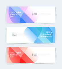 Wall Mural - geometric banner design with vector presentation template.