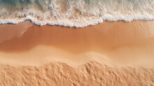 An Empty Sand Beach With Waves