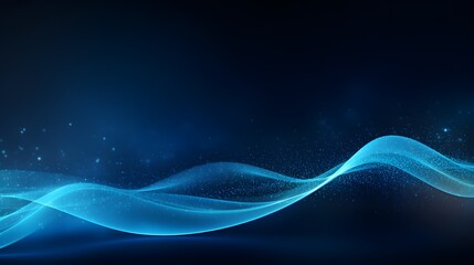 Wall Mural - modern digital particles blue waves background