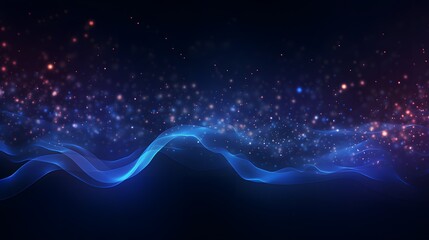 Wall Mural - dark blue and glow particles abstract background