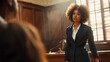 © Studio Nova - female lawyer stands attentively in a courtroom