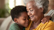 © Studio Nova - grandmother is embracing her young grandson with a tender smile