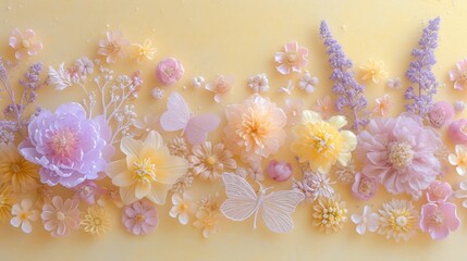 Poster - A vibrant assortment of flowers beautifully arranged and displayed on a wall.