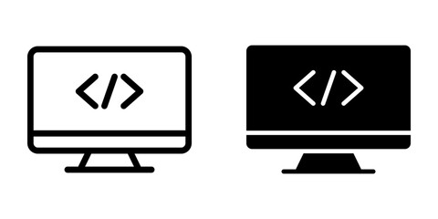 Computer Icon, Code sign. for mobile concept and web design. vector illustration