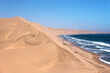 Sand dunes of the Namib Desert and the Atlantic Ocean, Sandwich Harbor, Namib Naukluft Park, Namibia, Africa