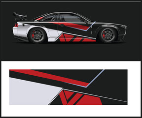 Wall Mural - Racing car wrap design vector