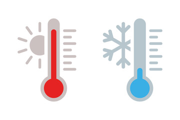 Wall Mural - thermometer with sun and snowflake icon