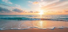 Marvellous Sunrise Beach. Tranquil Holiday Destination. Sea And Sky Concept.