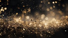 Glittering Gold Dust Background. New Year Celebration Wallpaper.