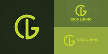 Abstract Initial Letter G And L Logo In Yellow Color Isolated In Green Background Applied For Infrastructure Services Company Logo Also Suitable For The Brand Or Company That Has Initial Name GL Or LG