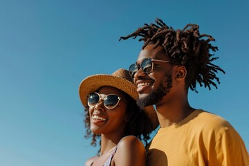 happy African woman enjoying her vacation