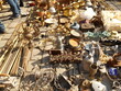 Antique market, old items displayed by sellers