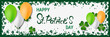 St.Patrick's Day vector banner template. White background with clover leaves and design elements