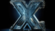 the letter X made of ice