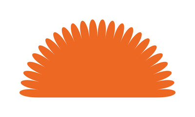 Wall Mural - Scallop Edge Half Sun Orange Icon