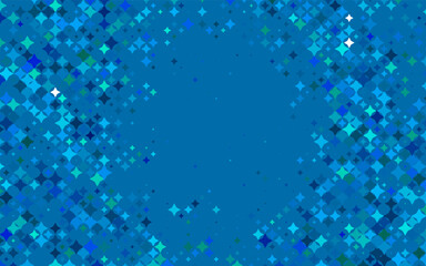 Wall Mural - Light BLUE vector background with colored stars. Shining colored illustration with stars. Best design for your ad, poster, banner.