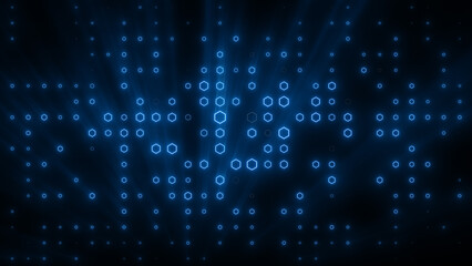 Wall Mural - flashing particles pattern with beams, rays.
