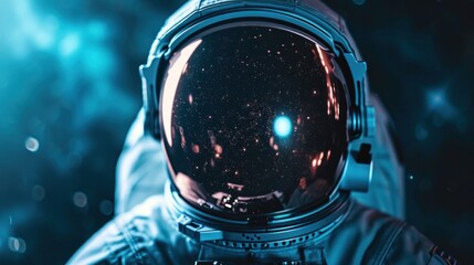 Wall Mural - A close up of an astronaut in a space suit, AI