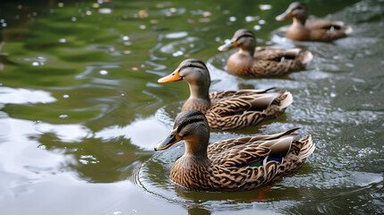 Wall Mural - ducks in the water