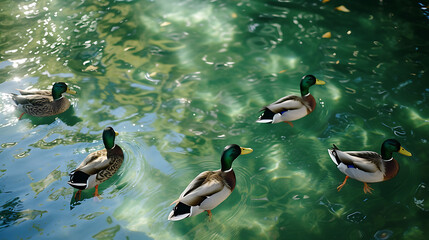 ducks in the water