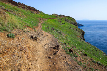 Wall Mural - Trail to the Ponta de São Lourenço (tip of St Lawrence) at the easternmost point of Madeira island (Portugal) in the Atlantic Ocean