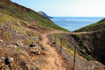 Wall Mural - Trail to the Ponta de São Lourenço (tip of St Lawrence) at the easternmost point of Madeira island (Portugal) in the Atlantic Ocean