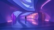 © pier - museum design and technology in a dark purple and blue light style