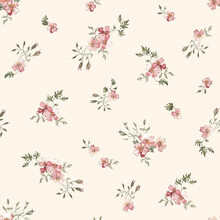 Seamless Pattern Print Textile Floral Design Art Fabric Illustration